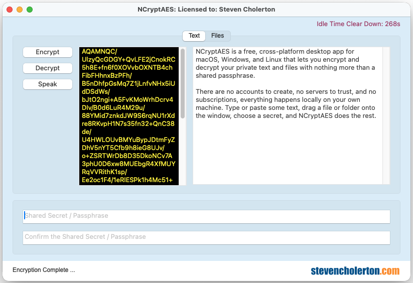 NCryptAES screenshot