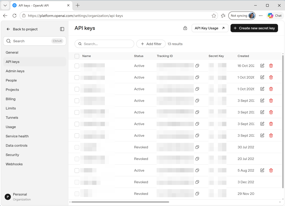 Setting up OpenAI API Keys